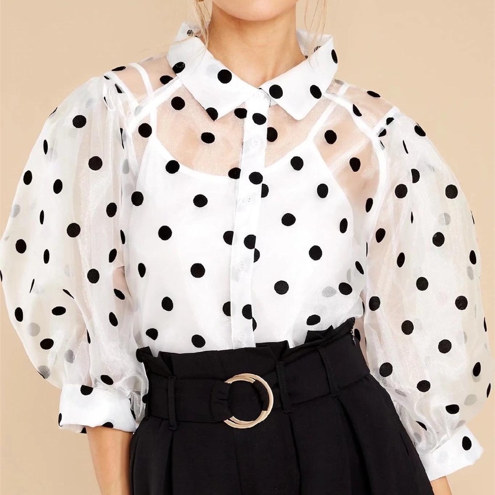 WOW Polka Dot Sheer Shirt